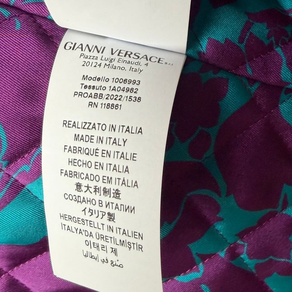 Versace Black Leather Moto Biker Jacket Men L - Picture 12 of 16